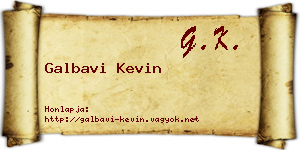 Galbavi Kevin névjegykártya